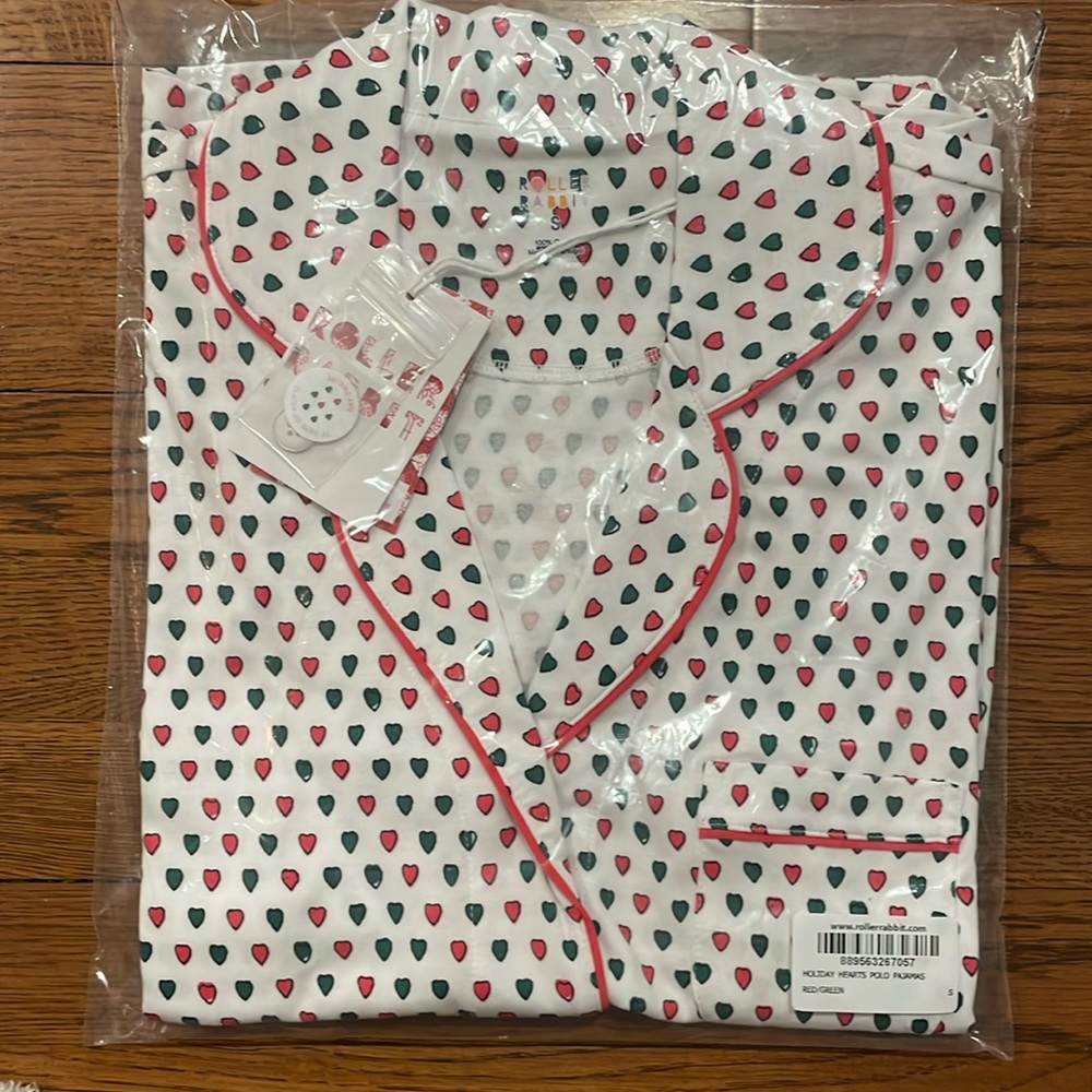 ❤️ Holiday Hearts Polo Pajamas Roller Rabbit 💚